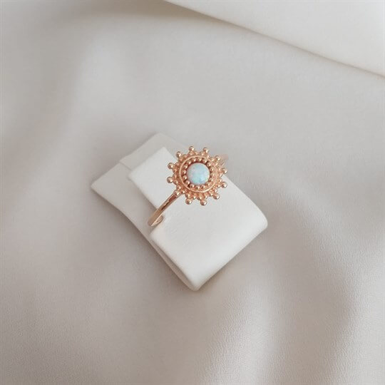 Opal Taşlı Altın Yüzük – Sun Ring